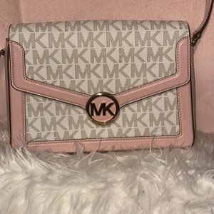 Michael Kors Pink and White Cross Body